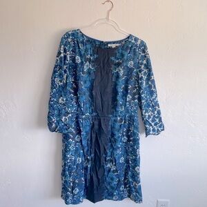 Boden Blue & White Floral Dress size 14 excellent condition